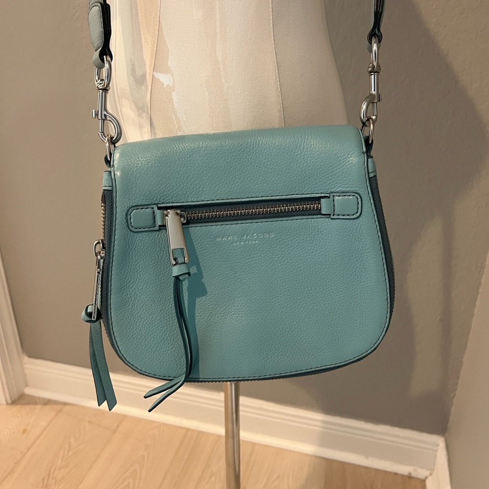 MARC JACOBS Crossbody NOMAD SADDLEBAG Aqua LEATHER